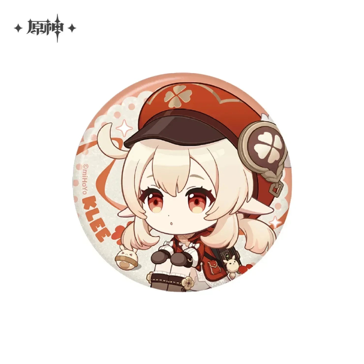 Genshin Impact Starlight Reverie Series Character Badge Klee ACG Go Anime www.acg-go.com Alhaitham, Badge, Eula, Furina, Ganyu, Hu Tao, Kinich, Klee, Mavuika, Mualani, Nahida, Navia, Neuvillette, Nilou, Raiden Shogun, Sangonomiya Kokomi, Venti, Yae Miko, Zhongli
