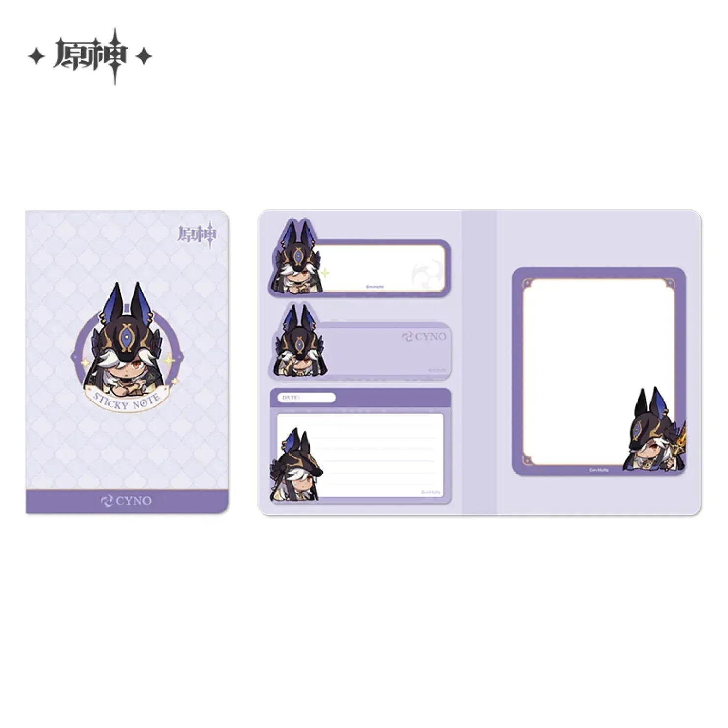 Genshin Impact Sumeru Chibi Emojis Series Notebook Cyno ACG Go Anime www.acg-go.com Alhaitham, Candace, Character Artwork, Collei, Cyno, Dehya, Dori, Faruzan, Kaveh, Layla, Nahida, Nilou, Office Supply, Sethos, Sticky Notes, Tighnari, Wanderer