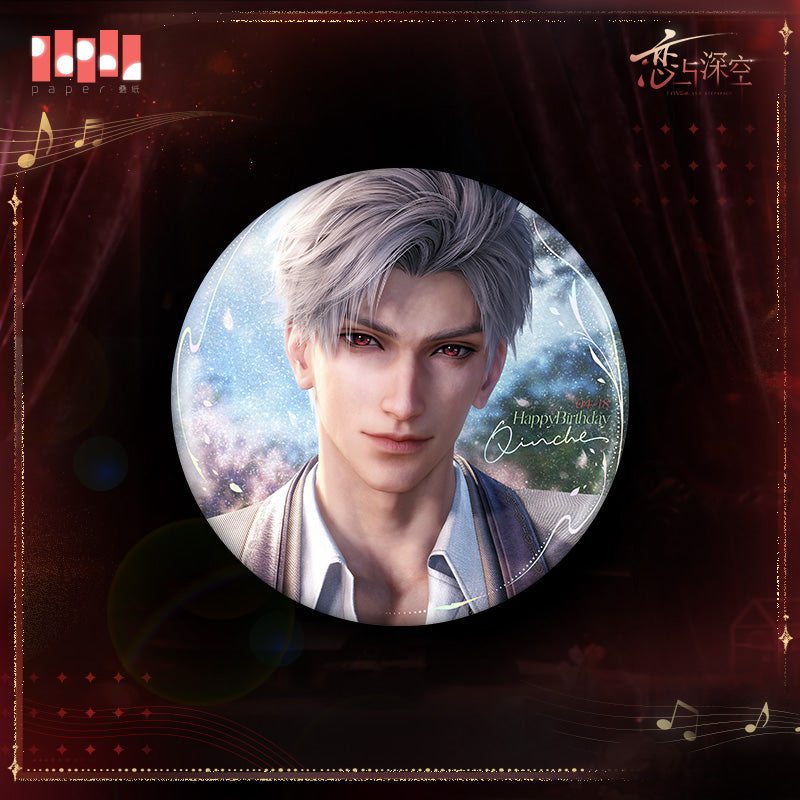 Sylus 2025 Happy Birthday Where Hearts Live Series Collection Tinplate Badge Love and Deepspace Sylus ACG Go Anime