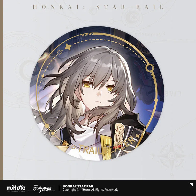 The Destruction Character Warp Artwork Tinplate Badge Honkai: Star Rail Trailblazer Stelle (Female) ACG Go Anime www.acg-go.com Arlan, Badge, Blade, Caelus, Clara, Dan Heng • Imbibitor Lunae, Firefly, Hook, Jingliu, Misha, Mydei, Phainon, Sam, Stelle, Trailblazer, Xueyi, Yunli
