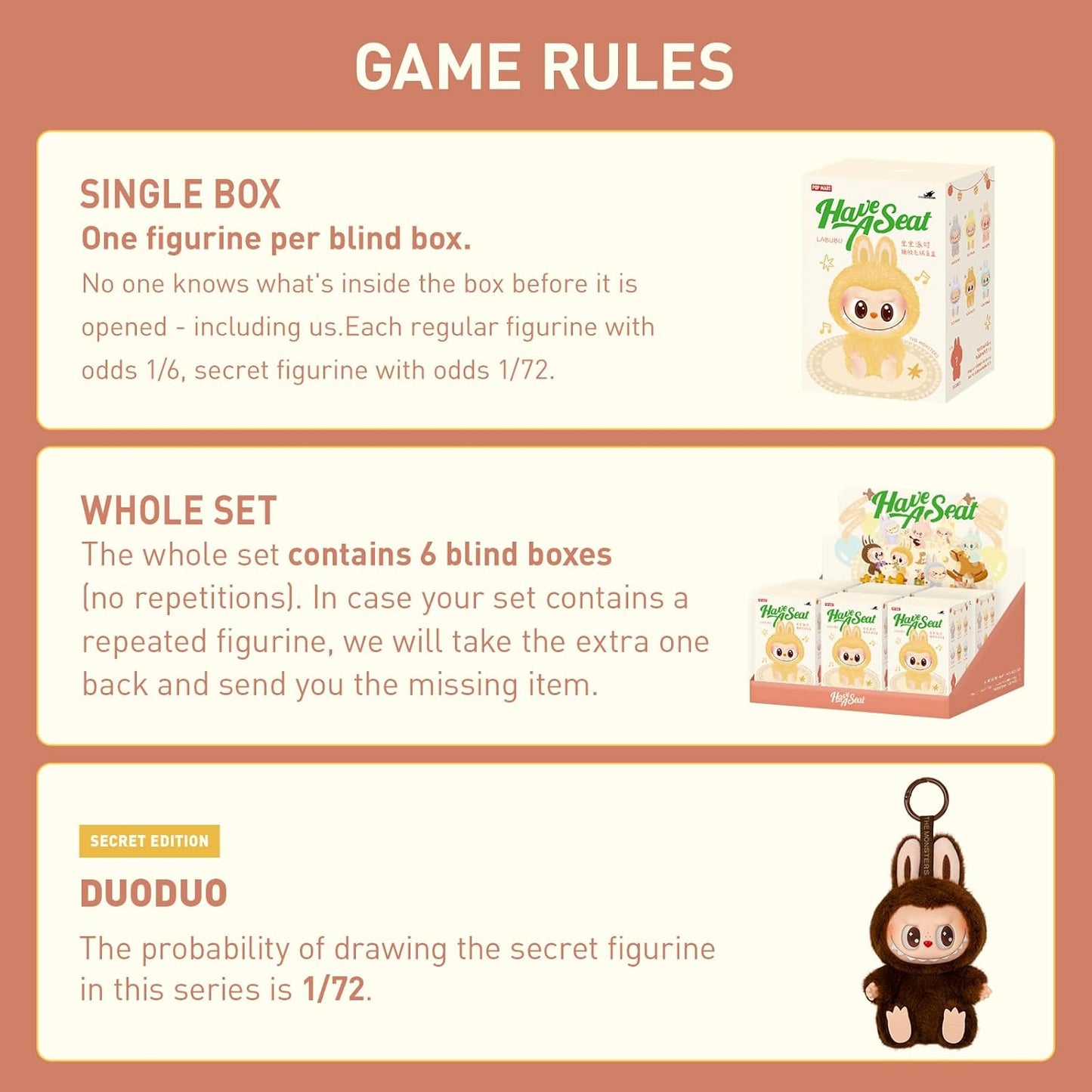 the monsters have a seat series plush toy mystery box ACG GO