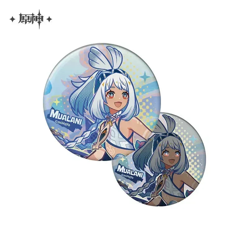Genshin Impact Traces of Artistry Series Acrylic Badge Stand Laser Ticket Badge / Mualani ACG Go Anime www.acg-go.com Genshin Impact, Kachina, Kinich, Mualani