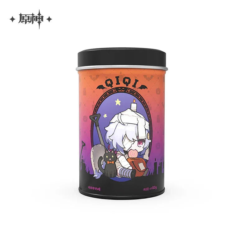 Wicked Halloween Costumes Series Merch Genshin Impact Candy Tin / Qiqi ACG Go Anime www.acg-go.com Badge, Diluc, Food & Drink, Hu Tao, Mona, Qiqi, Stand, Tartaglia, Theme Artwork, Xiao