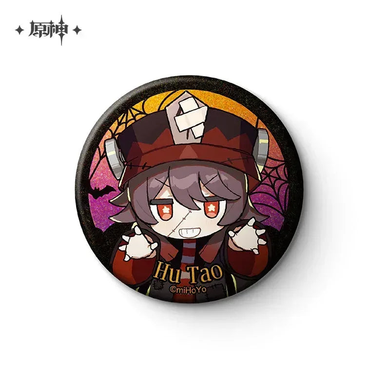 Genshin Impact Wicked Halloween Costumes Series Merch Badge / Hutao ACG Go Anime www.acg-go.com Badge, Diluc, Food & Drink, Hu Tao, Mona, Qiqi, Stand, Tartaglia, Theme Artwork, Xiao