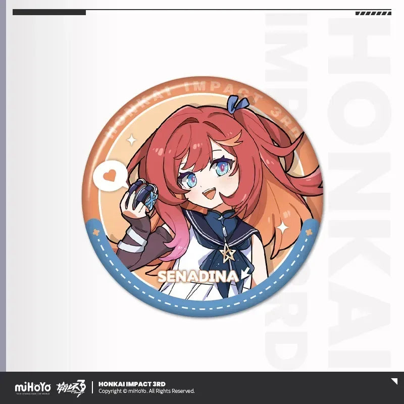 Honkai Impact 3rd Little Tea Party Series Vol.2 Tinplate Badge Senadina ACG Go Anime www.acg-go.com Badge, Coralie, Dream Seeker, Helia, Honkai Impact 3rd, Senadina, Songque