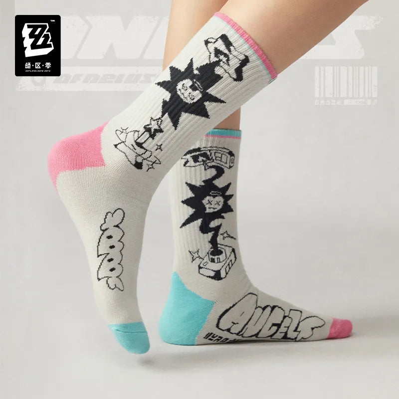 Zenless Zone Zero Angels of Delusion Themed Embroidered Socks Set (3 Pairs)
