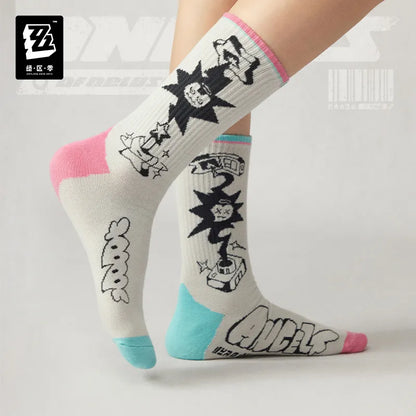 Zenless Zone Zero Angels of Delusion Themed Embroidered Socks Set (3 Pairs)