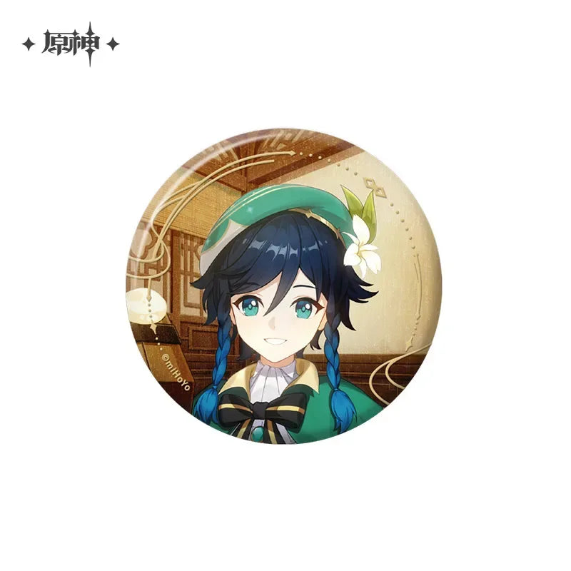 Genshin Impact The Long Way Home Series Badge & Photo Card Pendant Badge / Venti ACG Go Anime www.acg-go.com Badge, Furina, Genshin Impact, Mavuika, Nahida, Raiden Shogun, Venti, Zhongli