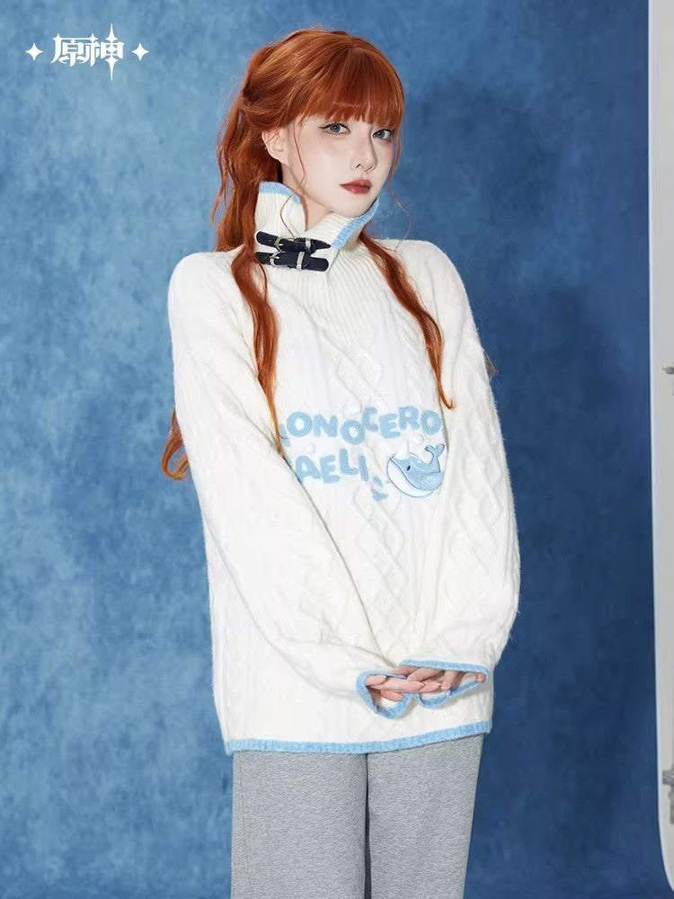 Genshin Impact Tartaglia Theme Impression Series Cable Knit Collar Sweater
