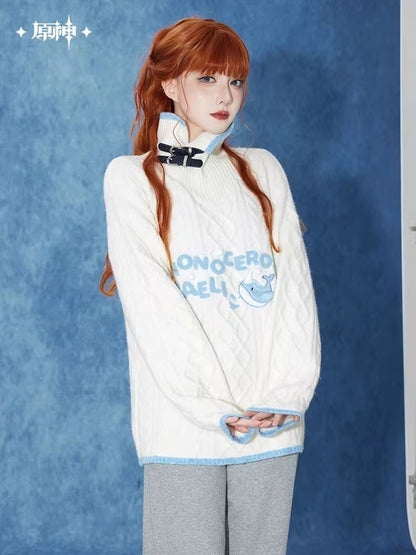Genshin Impact Tartaglia Theme Impression Series Cable Knit Collar Sweater