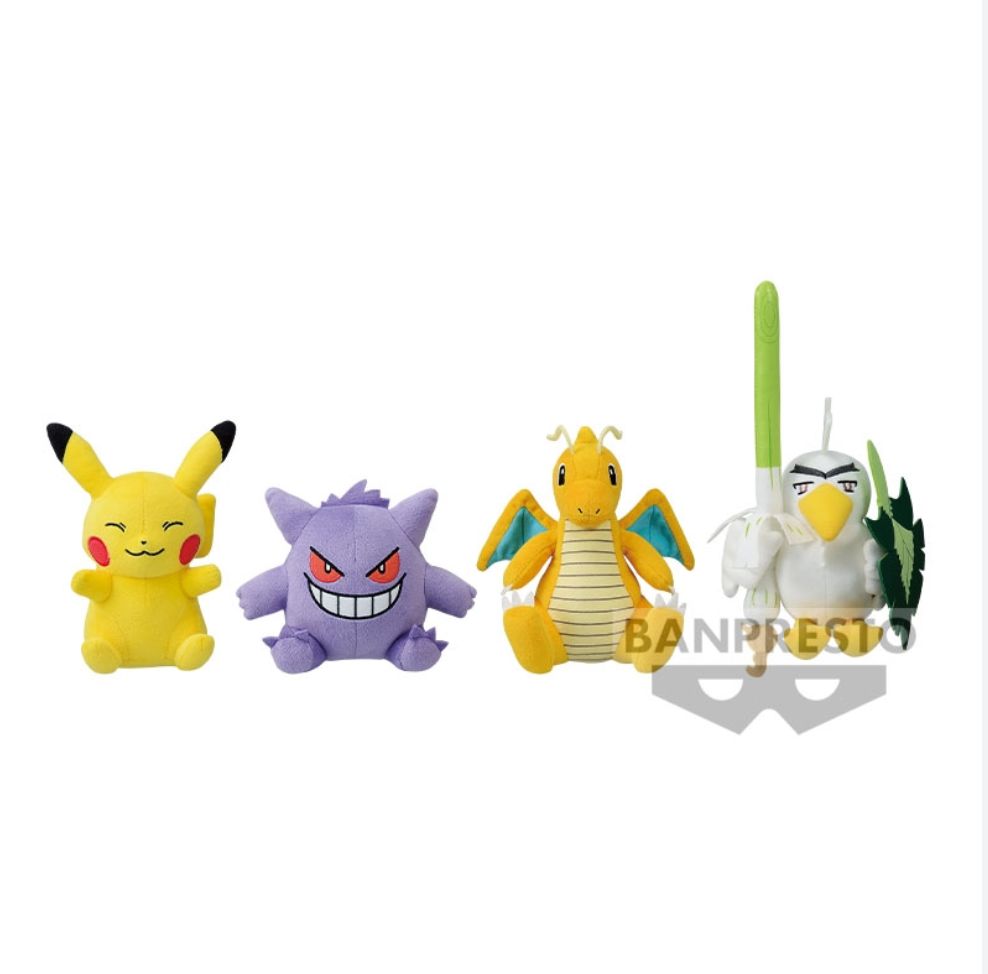 Pokemon Pikachu & Gengar & Dragonite & Sirfetch'd Plush Toy