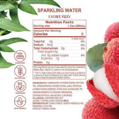 Mini can sparkling water (Lychee Fizzy)