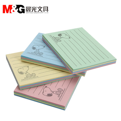 M&G Snoopy&Woodstock Lined Sticky Notes 3X4inch 80 sheets/pad